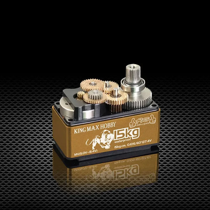 Servo Digital Kingmax RGD01L, 15kg.cm, 0,10 s, 7,4 V, engranaje de Metal, Servo de perfil bajo totalmente impermeable para carreras de coches de derrape RC