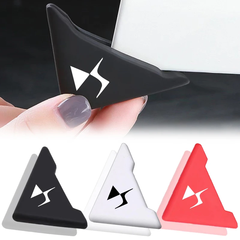 2Pcs Silicone Car Front Door Corner Anti-Collision Protector Cover Stickers Decals For DS SPIRIT DS3 DS4 DS4S DS5 5LS DS6 DS7