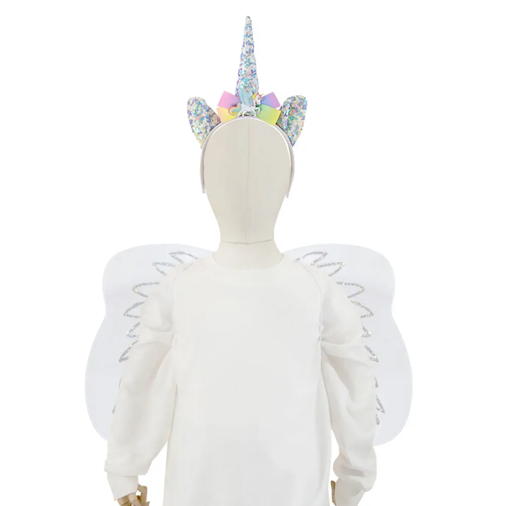 

Fairy Unicorn Headb Wings Set Kids Toddler Girls Angel Costume Props for Party Masquerade Lightweight Comfortable