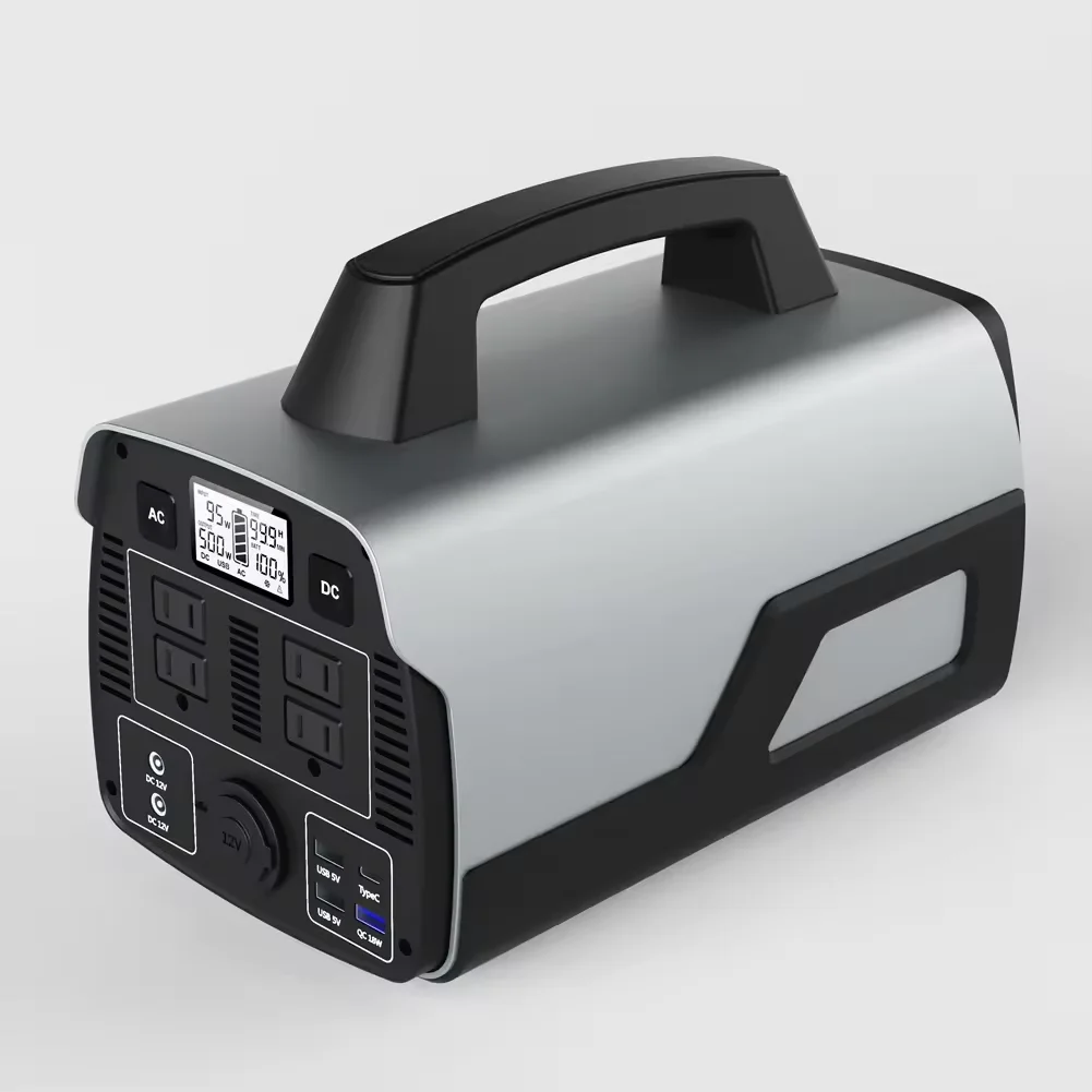 Pure Sine Wave Power Generator 110V/220V AC/DC/USB 500W Portable Power Station With Inverter For Outdoors And Home Emergency