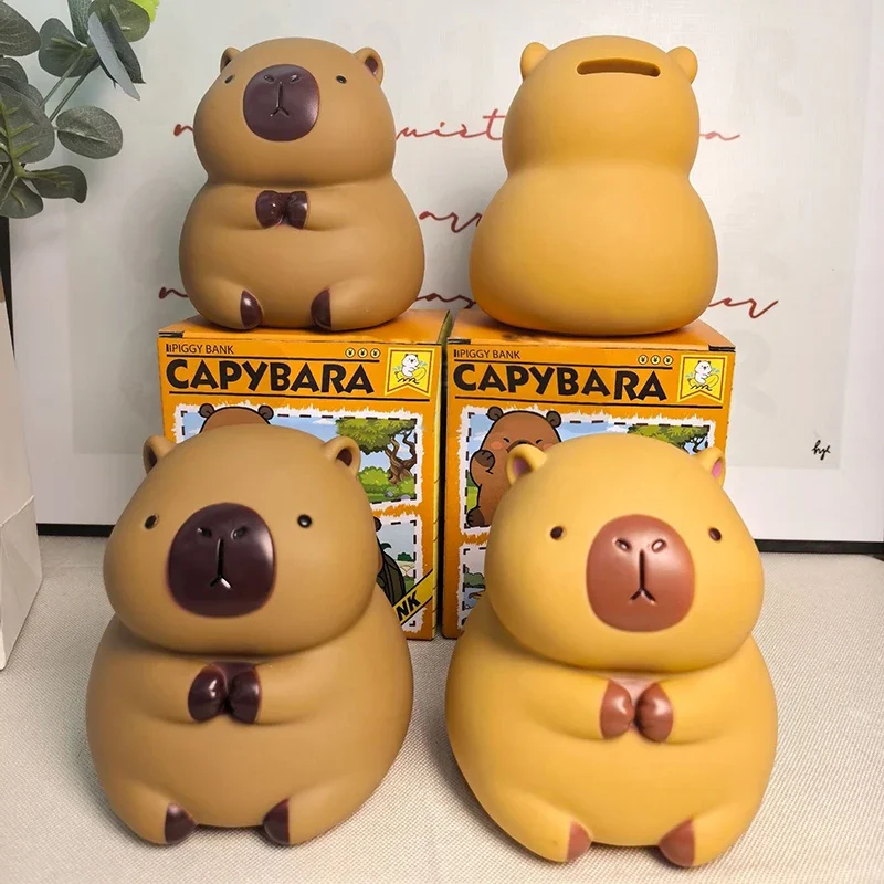 귀여운 카피바라 모양 어린이 저금통, 만화 동물 비닐 돈통 (아이 방 꾸미기용)