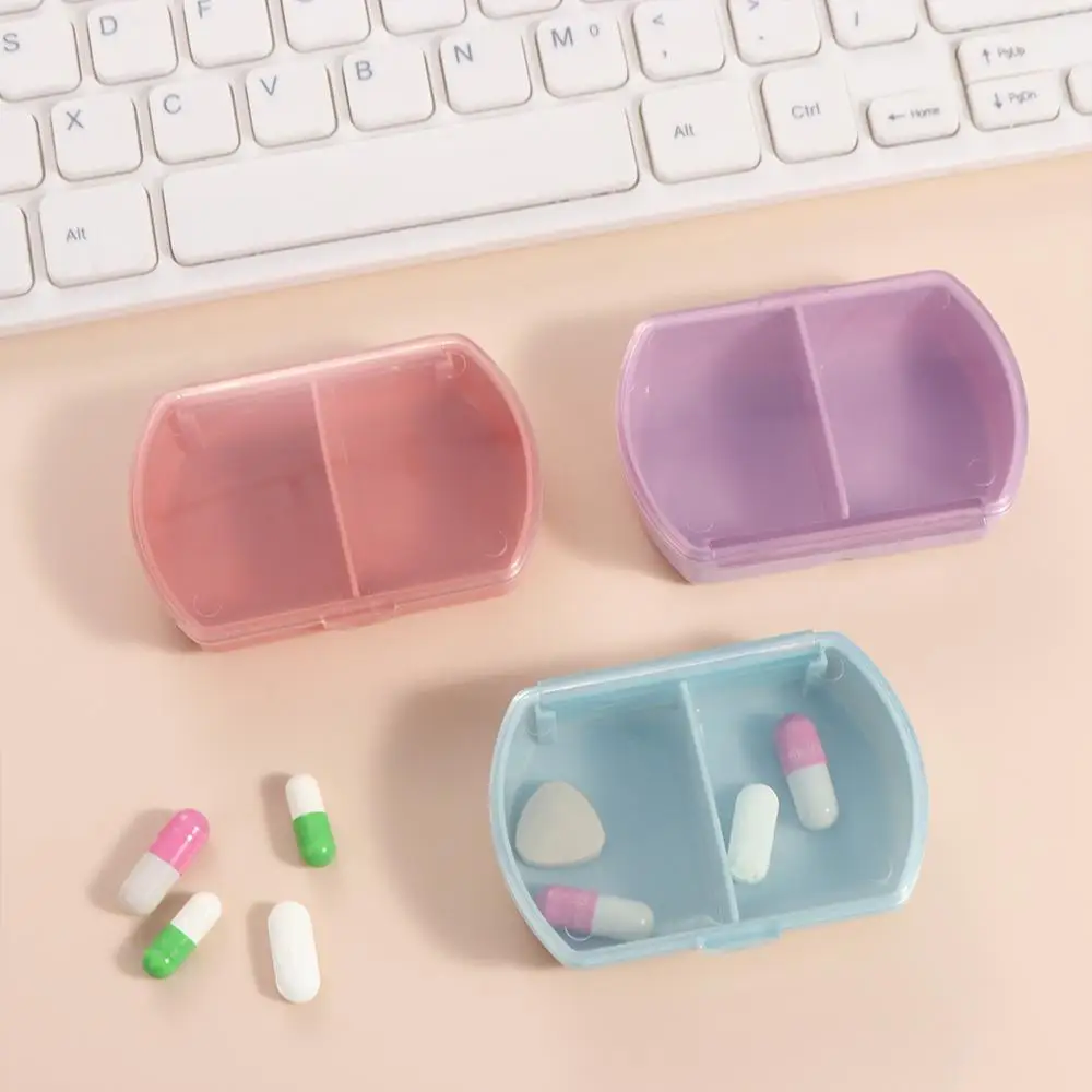 

Dispenser Case Moisture-Proof Portable Medicine Box 2 Grids Sealed Pills Case Dustproof Storage Box Pill Organizer Travel