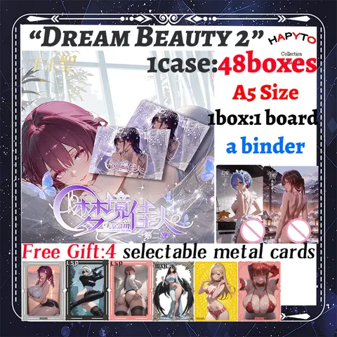 2025 최신 드림 뷰티 웨이브 2 A5 크기 섹시한 Waifu 보드 컬렉션 게임 보드 Doujin 부스터 박스 누드 카드 장난감 선물