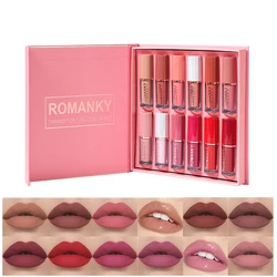 Matte Lip Gloss Set: Smudge Proof, Velvet Texture, 12 Long-Lasting Shades for All Skin Types - Perfect Valentine's Gift