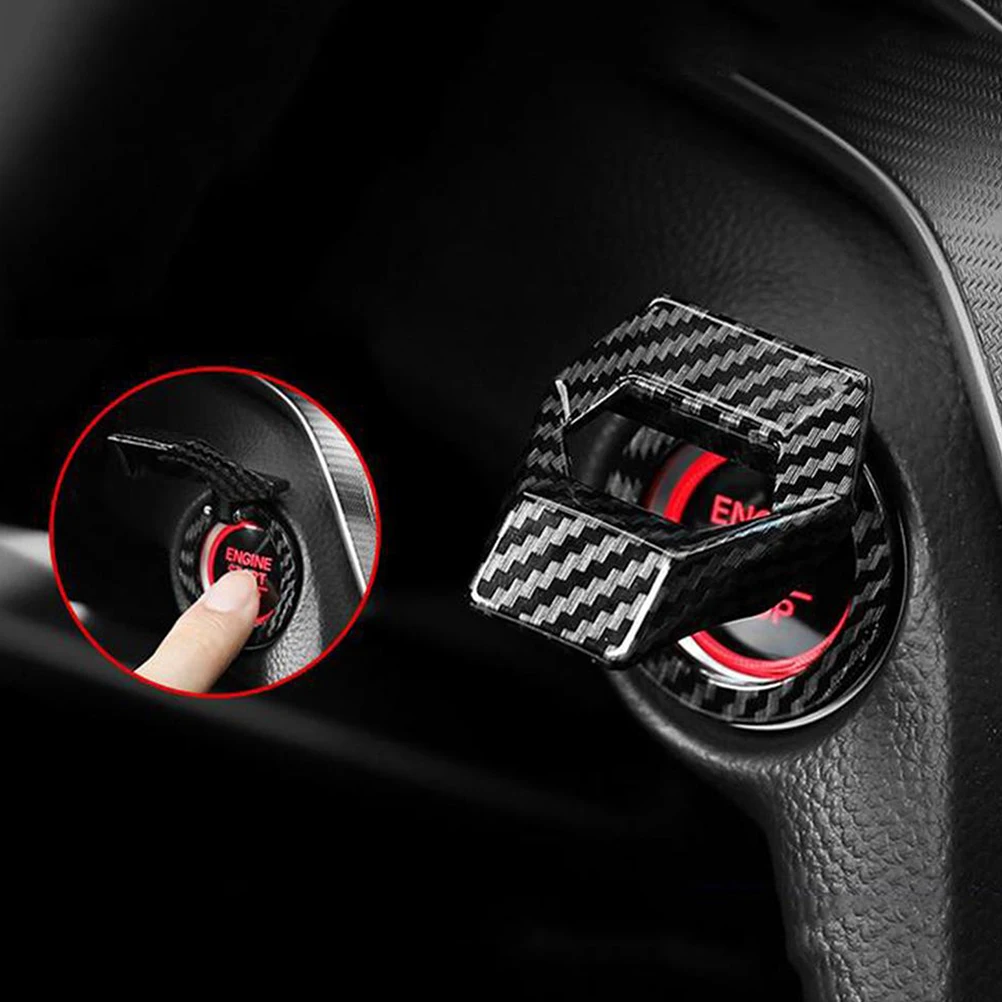 بدء غطاء أزرار حلقة محرك الإشعال أسطوانة السيارات توقف السيارة الزخرفية #3