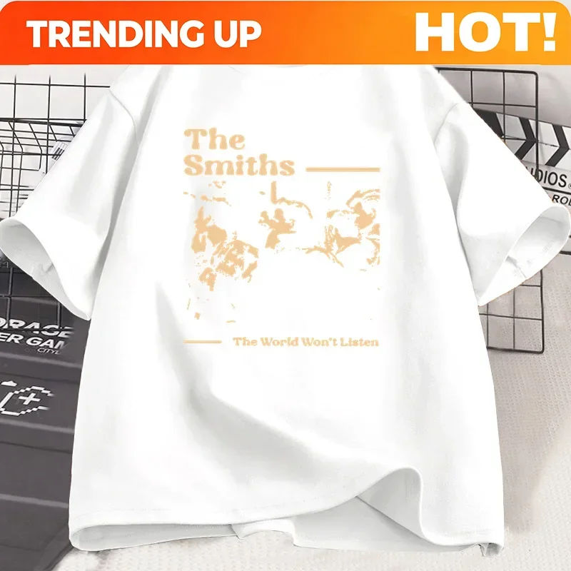 Vintage The Smiths T Shirts Men Hip Hop Retro 90s The Smiths Music Band T-Shirts Gift for Fan Clothes Streetwear Tops