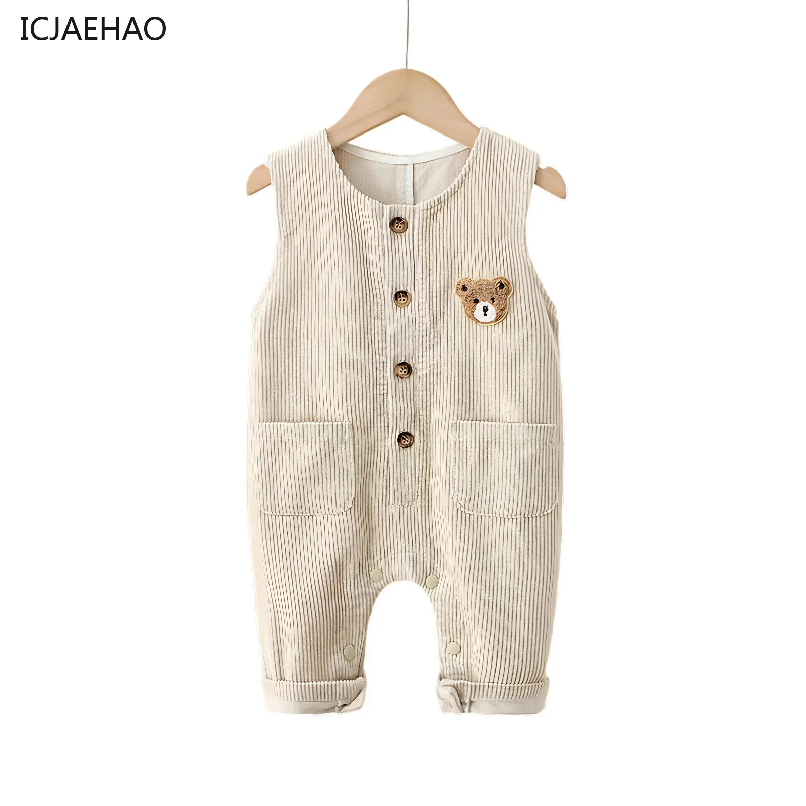 

2025 Spring New Baby Overalls Bodysuits for Newborns Baby Girls Boys Korean Bears Corduroy Onesie Baby Jumpsuit Clothes