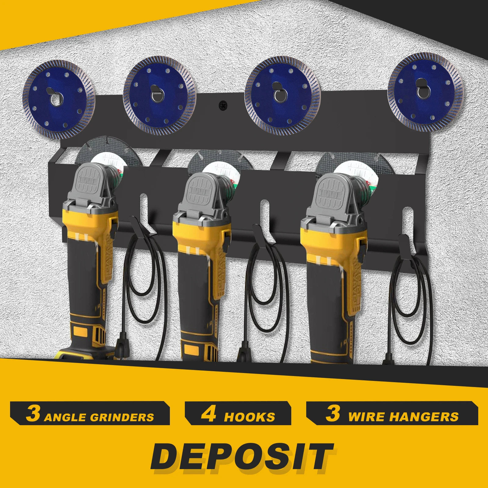 

Держатель угловой шлифовальной машины Подставка для угловой шлифовальной машины из углеродистой стали Универсальная стойка для угловой шлифовальной машины для инструментов угловой шлифовальной машины Отрезные диски с клапаном