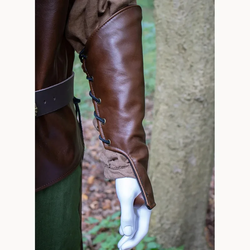 Nieuwe middeleeuwse lange handschoenen Vintage veterschoenen polsbeschermers en armbeschermers Steampunk gotische handschoenen Party Cosplay Props
