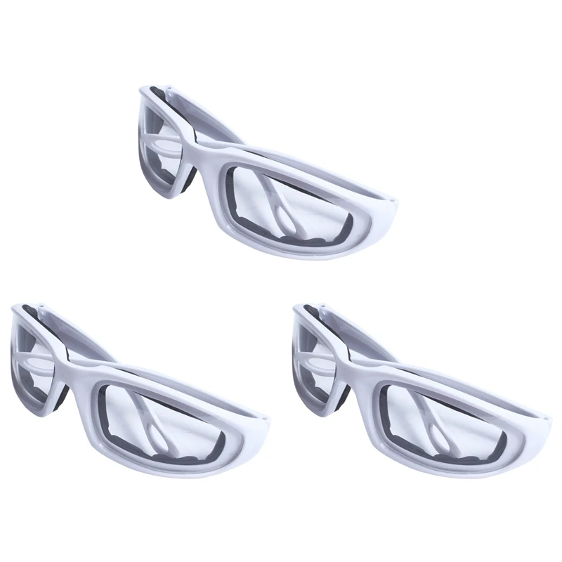 3X Tears Free Onion Chopping Goggles Glasses Eye Protector Kitchen Gadget Tool White