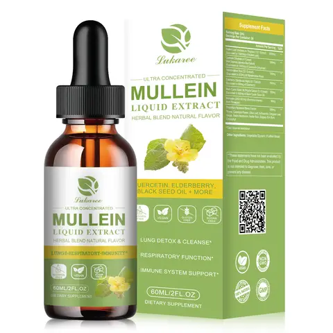 Mullein Drops Suitable For Lung, Lung Detoxification And Cleansing, Vegetarian Mullein Leaf Extract For Respiration, Immunity