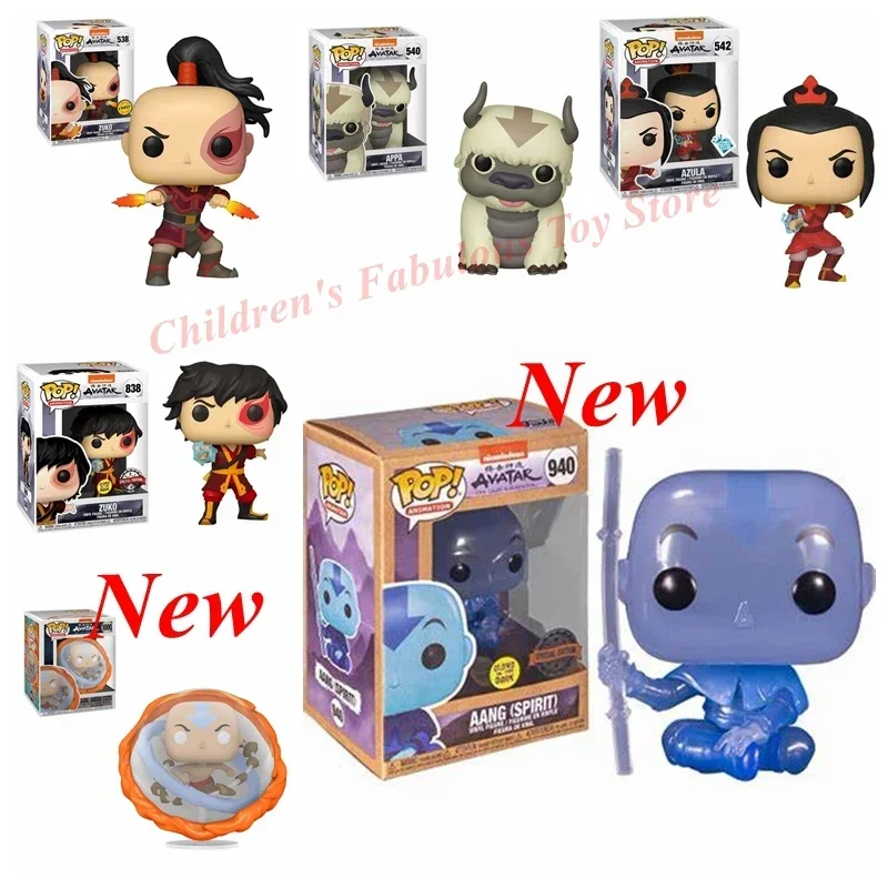 FUNKO POP El Avatar más nuevo Zuko 538 # # 838 APPA # 540 Asula # 542 modelos de figuras de acción de vinilo para juguetes infantiles