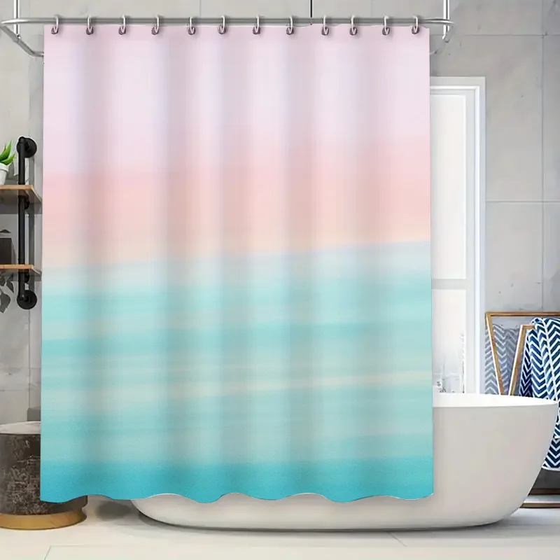 

Colorful Gradient Shower Curtain: Pink to Blue Ombre Bath Tarp for Home Decor Non-Slip Water-Resistant Polyester Fabric Replacem