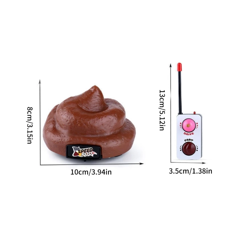 Poop Remote Control Car With 360 Rotating Moving Fart Sound Prank Toy Turd Novelty Poop Joke Gift For Adult Kids D5QA