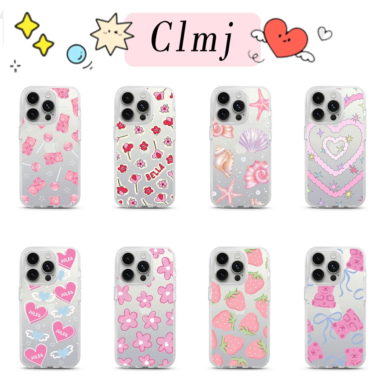 Korean Pink collage Phone Case For Samsung Galaxy S26 S25 S24 S23 S22 S21 S20 FE Note20 Edge Plus Ultra Lite 5G Clear Cover