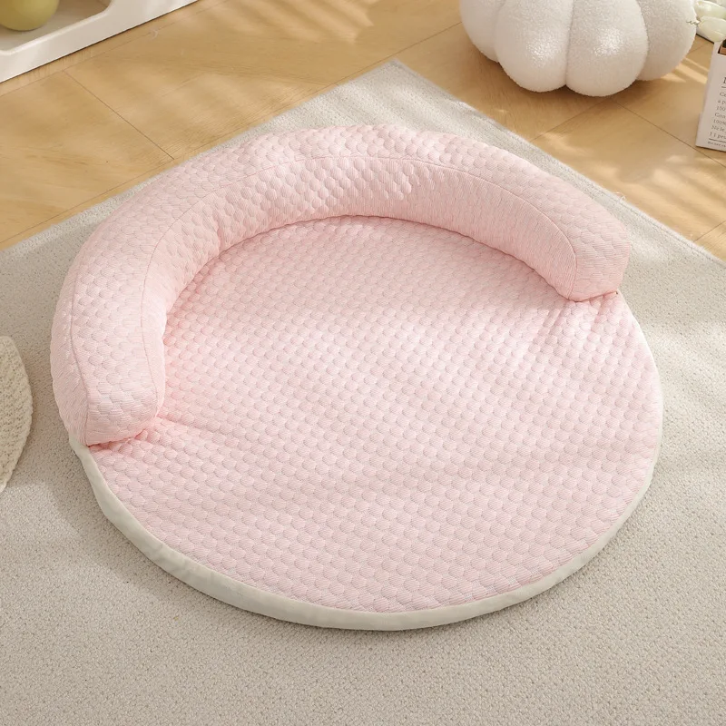 Round Dog Bed For Pets, Portable Ice Fiber Cooling Cushion For Small Medium Dogs Cats Indoor Outdoor_voghion.com