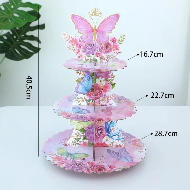Dessert Table Decoration Display Stand Children's Party Disposable Plate Cake Holder Creative Short Sleeve Women's T-shirt