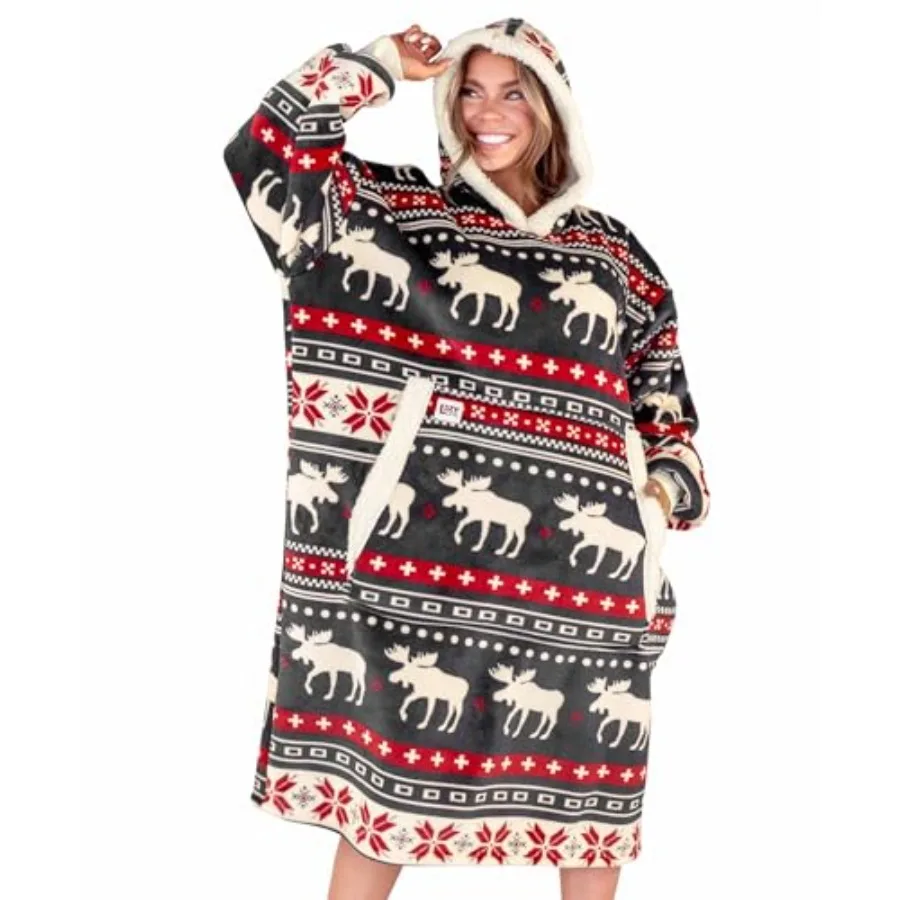 

Уютное одеяло-худи оверсайз для женщин и мужчин, универсальный размер, носимое одеяло