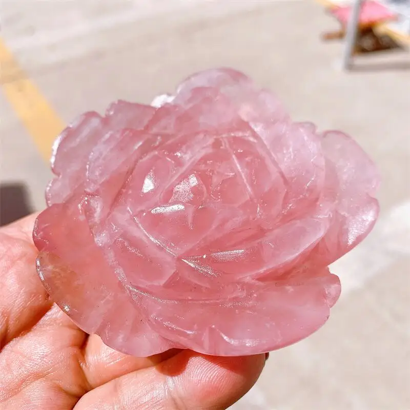 Imagem -04 - Flor Natural Flor de Quartzo Rosa Cristais de Quartzo Esculturas Cura Reiki Gemstone Gift Home Room Decor Pcs