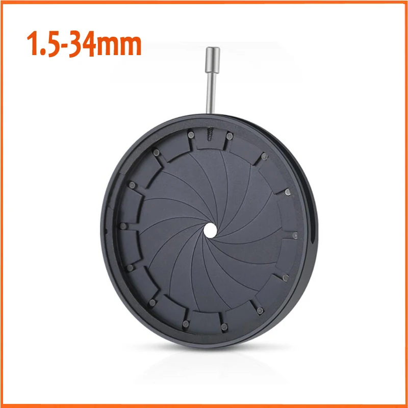 

1pc 1.5-34MM Zoom Adjustable Iris Aperture Diaphragm for Microscope Digital Camera Telescope with 14 Blades