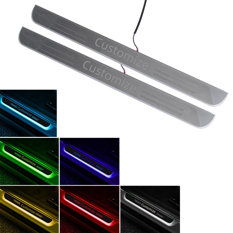 

One Set LED Welcome Pedal Scuff Plate Pedal Sill Pathway Lamp For Customized Car Door Atmosphere Light Logo Color Sizes As You