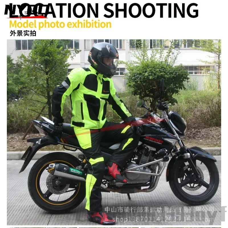 Riding Tribe Summer Waterproof Motorcycle Riding Jacket with Anti Fall Protective GearReflective Breathable Motorcycle Suit