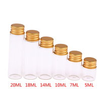 10 Pieces 5ml/7ml/10ml/14ml/18ml/20ml Glass Bottles With Aluminium Lids Small Mini Glass Jars 6 Sizes U-pick