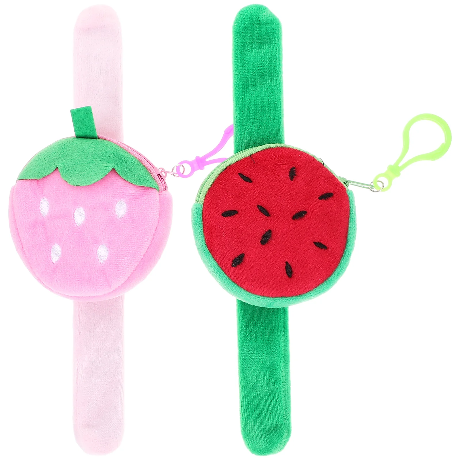 

2 Pcs Strawberry Pop Ring Wrist Strap Slap Bracelets Fruit Party Bag Bands Decorate Wristband Child