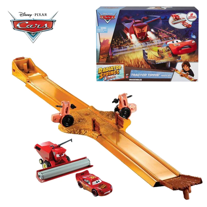 

Disney Pixar Cars Radiator Springs Tractor Tippin Track Set Frank Chases Down Lightning McQueen Track Racing Car Model Boy Toys