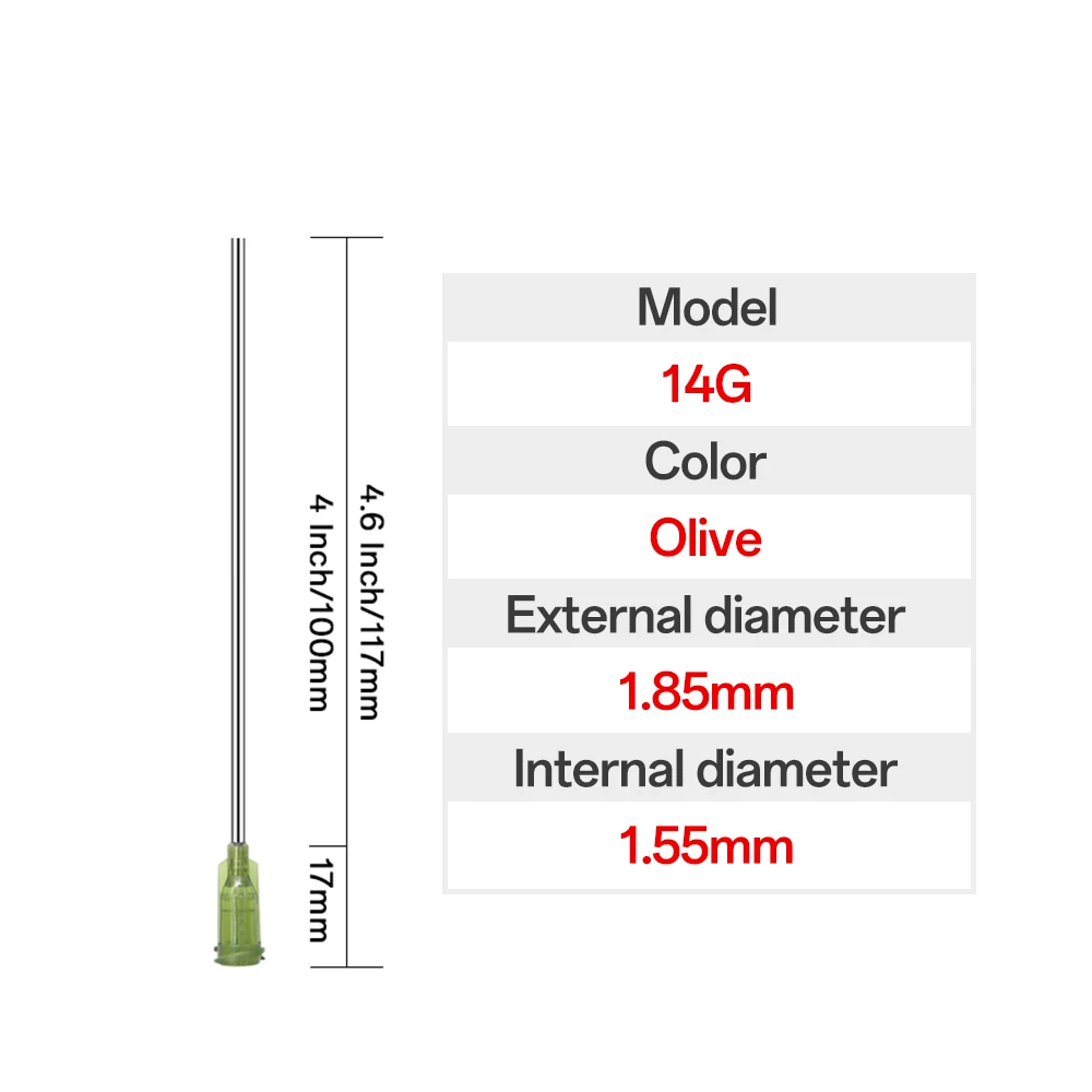 20 stuks 100 mm doseernaald lijmnaald 4 inch roestvrijstalen lijmnaald voor het vullen van e-vloeistof, inkt en spuit