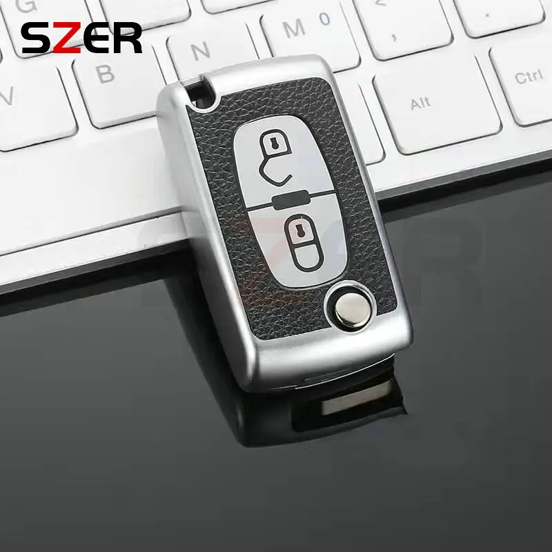 Fashion TPU Car Flip Key Case Cover For Peugeot 107 207 307 308 407 607 3008 5008 For Citroen Xsara Picasso C5 C6 C8 Accessories