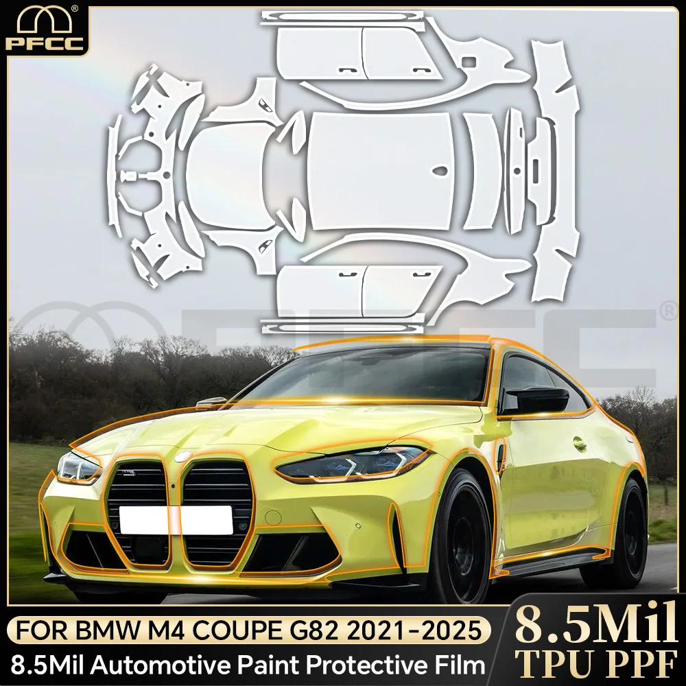 

Pre-Cut For BMW M4 Coupe G82 2021-2025 TPU Paint Protection Film Clear Bra Car Body PPF Anti-Scratch Resistant Invisible Cover