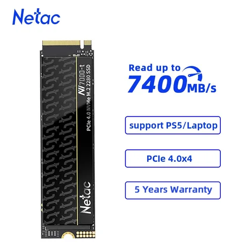 Netac SSD NVMe M2 1TB 2TB 4TB SSD PCIe4.0X4 M.2 2280 Disco duro interno de estado sólido para PS5 Laptop PC