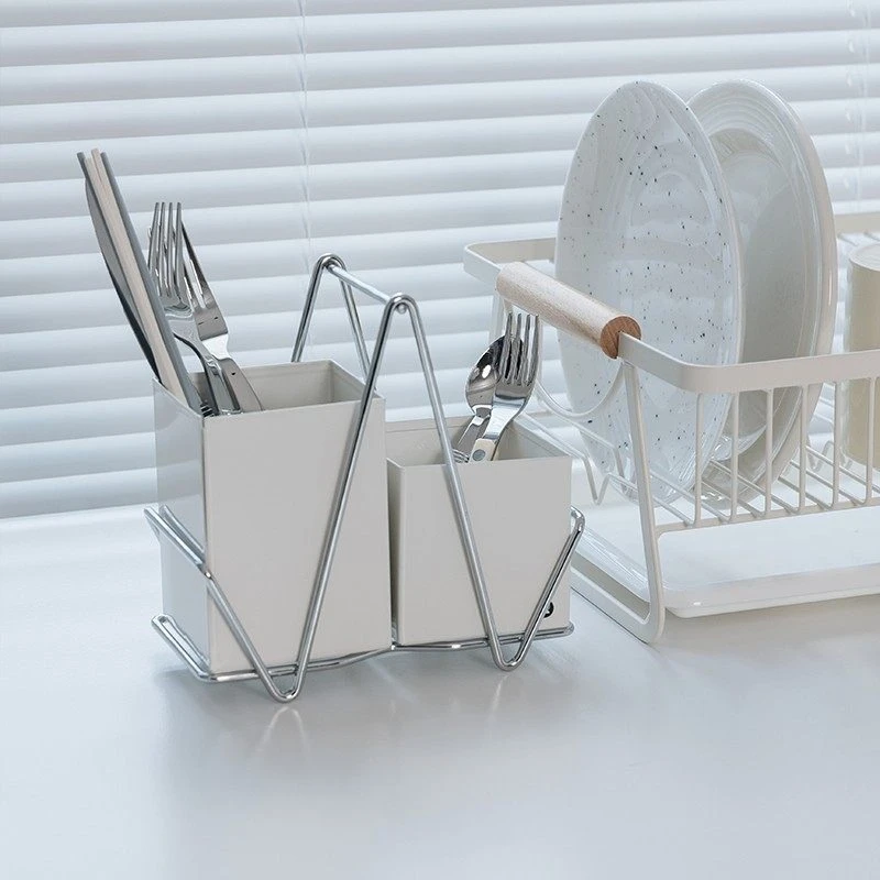 

Современная подставка для палочек из нержавеющей стали с ручкой, водонепроницаемый дренажный органайзер для кухонных принадлежностей и контейнер для столовых приборов для дома