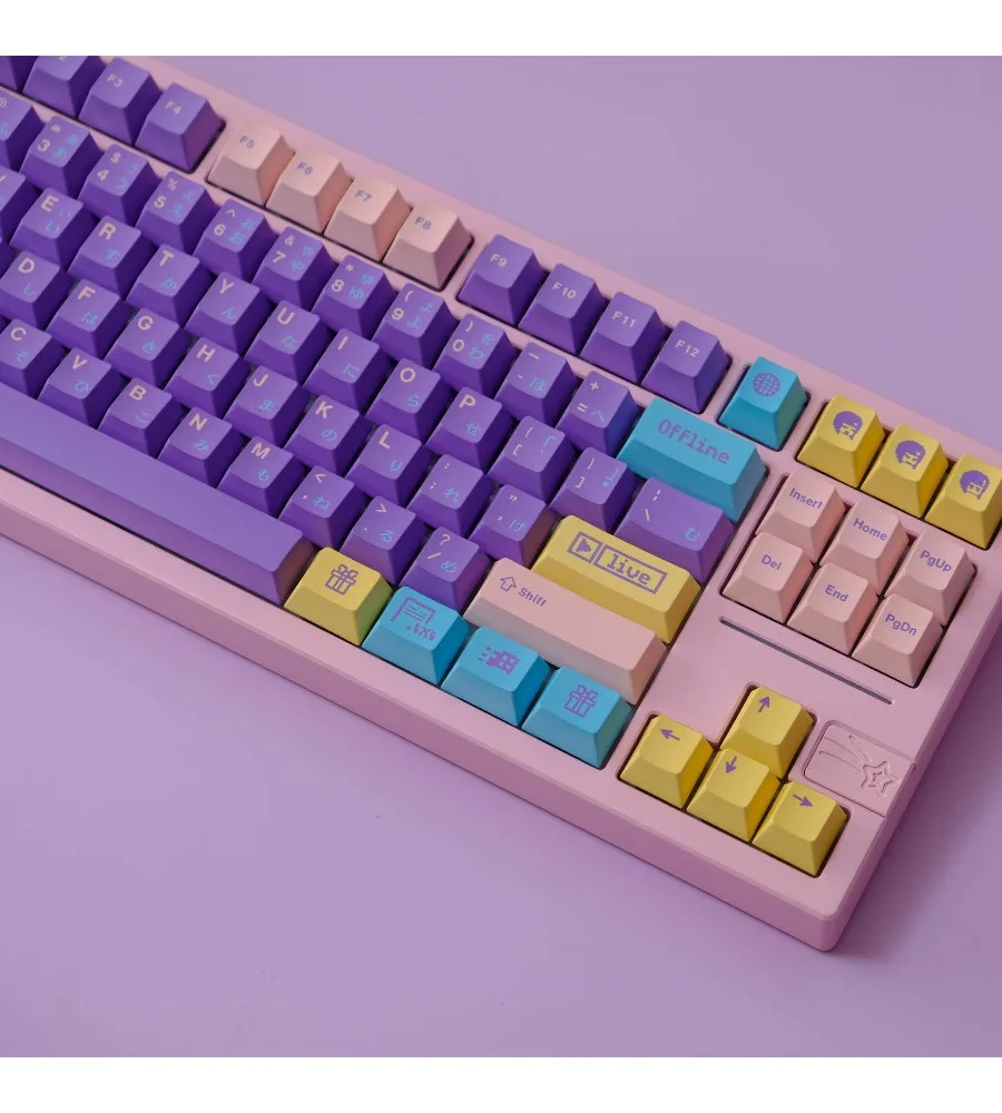 Candy keycap 151 keys PBT material Original height Five-sided sublimation process Adapted to mechanical keyboard