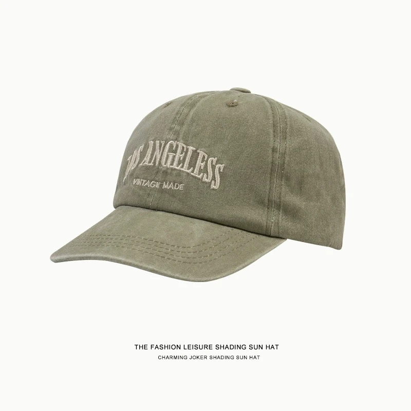1, Unisex, die ganze Saison über eine modische Baseballkappe aus reiner Baumwolle mit gewaschenen Buchstaben tragen – Detail 3
