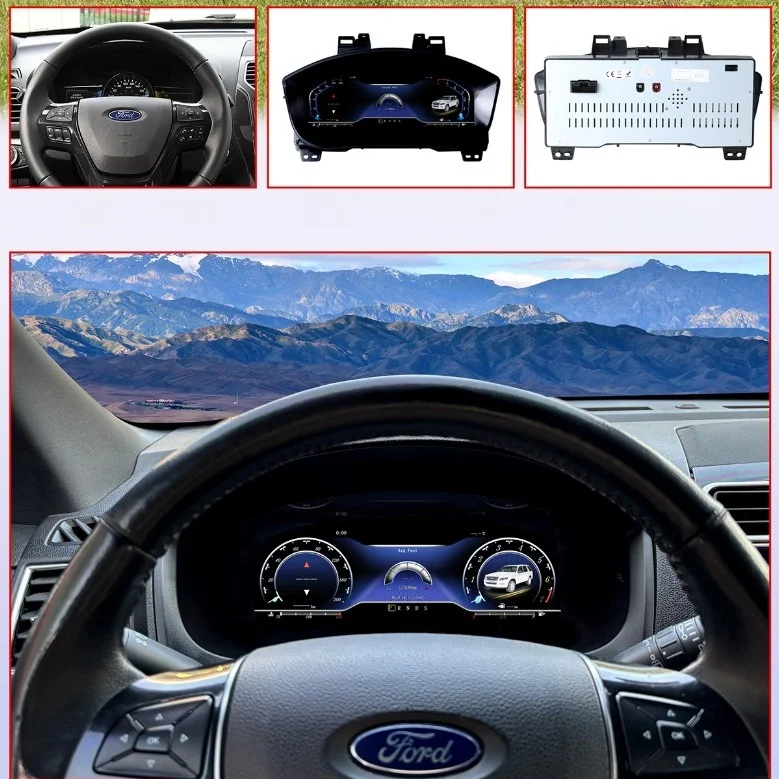 

12.3 inch Screen Linux OS Dashboard Digital Cluster Instrument Virtual Cockpit For Ford Explorer 2011 2012 2013-2019 Speedometer