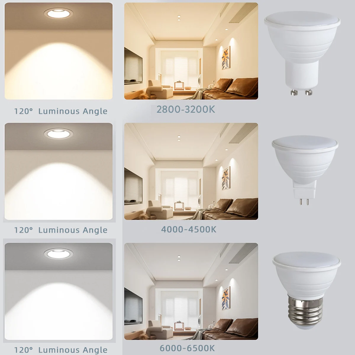 Imagem -04 - Lâmpadas Led Spotlight Reguláveis Lâmpada Que Poupa Energia Iluminação para Decoração Gu10 Mr16 7w E27 Gu5.3 B22 110v 220v 10x