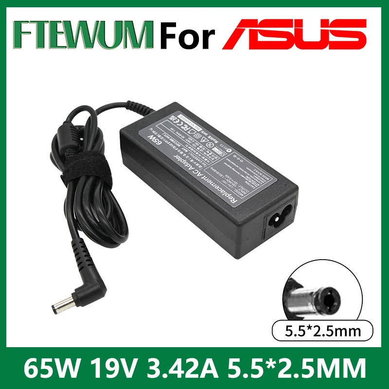 19V 3.42A 65W 5.5*2.5MM Notebook Charger Adapter Laptop Power Supply For Fit for Asus K42F K42J K42 K43E K43S K43 K45A K45V K45