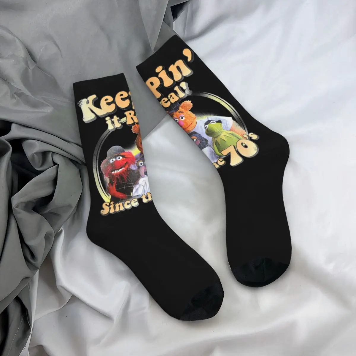 Winter Warm Cool Unisex Muppets Show Keepin It Real Graphic Socks Sweat Absorbing Basketball Socks