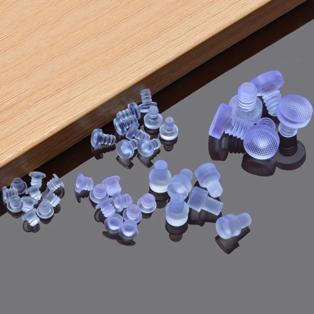 Rubber Stem Bumpers Transparent Glass Table Top Bumpers Furniture Foot Pad Hole Plugs Furniture Fasteners Furniture Accessories