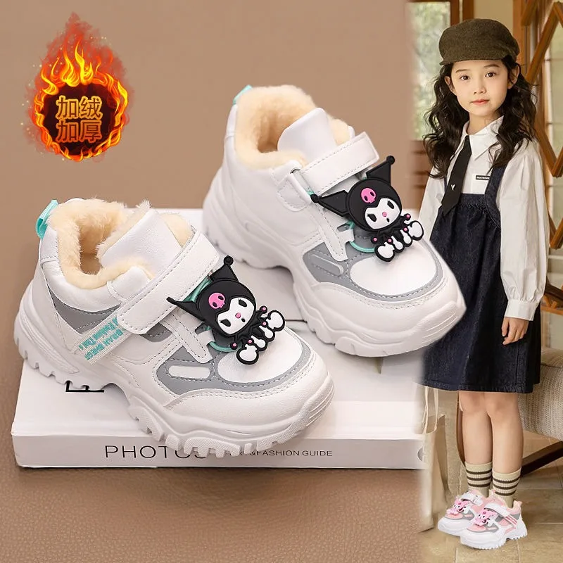 

Kawaii Kuromi Sanrio Students Cute Warm Sneakers Warmth Children Comfortable Running Shoes Christmas Gifts for Girls
