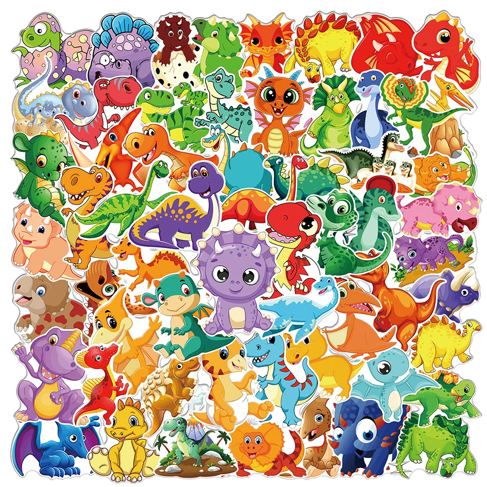 10/30/60 Stück Niedliche Lustige Cartoon-Dinosaurier-Aufkleber Ästhetische PVC Koreanische Schreibwaren Schulbedarf Dekoration Scrapbooking-Sticker
