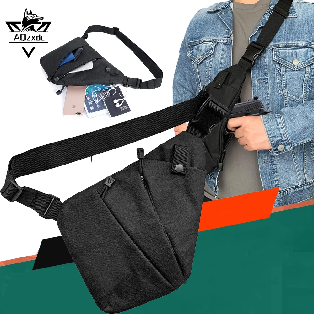 

Tactical Crossbody Sling Bag EDC Carry Concealed Carry Bag for Men Women Anti Theft Soft Pistol Crossbody Packet for CS shooting