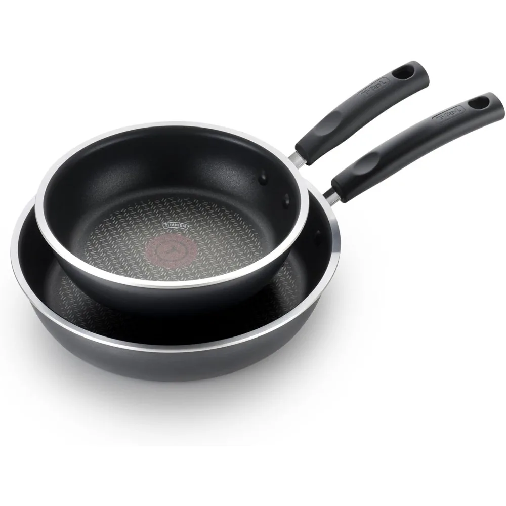 

2-Piece Nonstick Frying Pan Set: 8 and 10.5 Inch, Oven and Broiler Safe up to 350F, Heat Indicator Markings, Nonstick Cookware