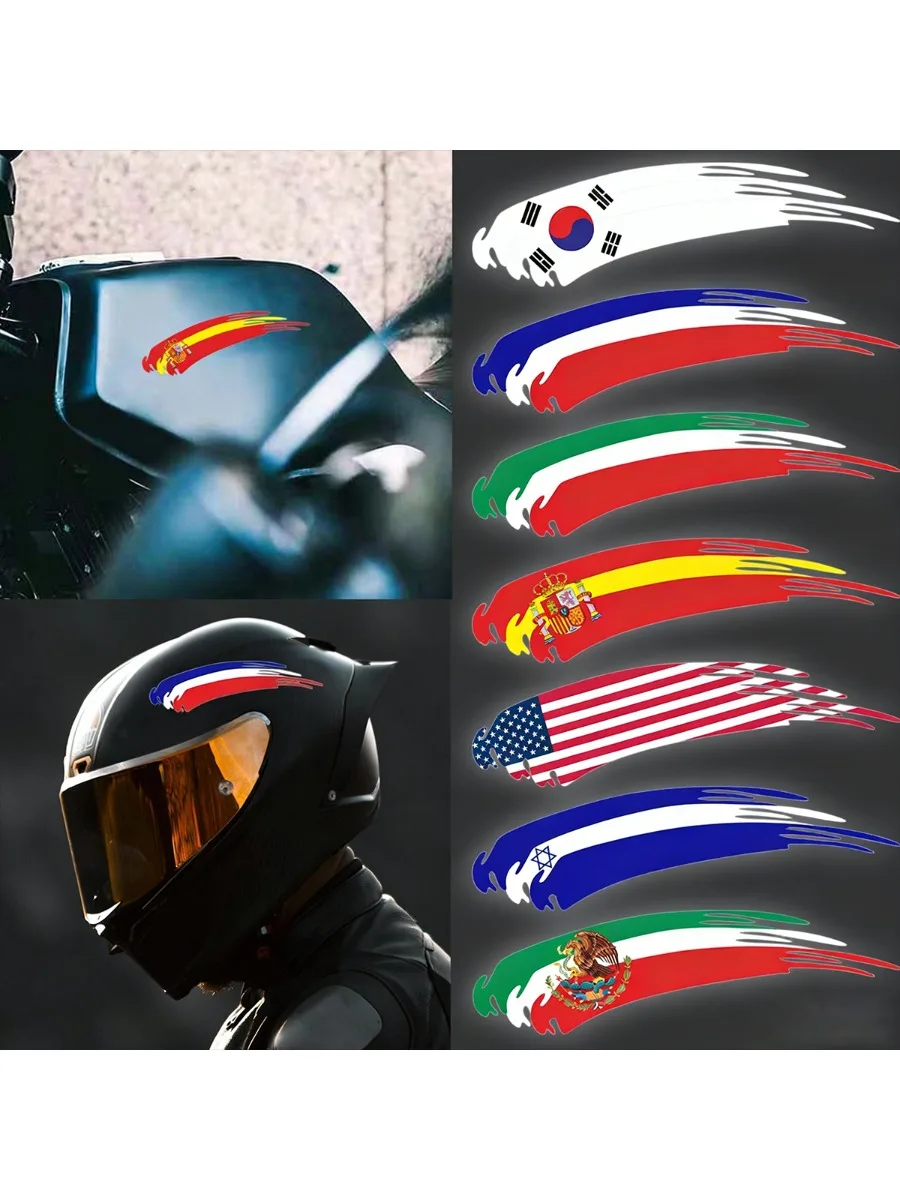 AliExpress NONE Reflective Motorcycle Stickers National Flag Logo Helmet Tank Bike Car Decals for Yamah Honda Suzuki Kawasaki Ktm Bmw Ducati
