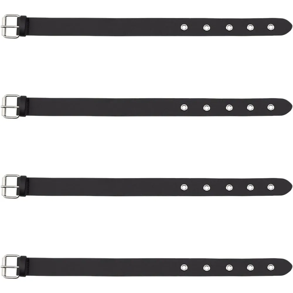 

4 Pack Traditional Kilt Extender Straps - 15.74 Inch x 1 Inch Black Imitation Leather with Adjustable Iron Buckle | for Men