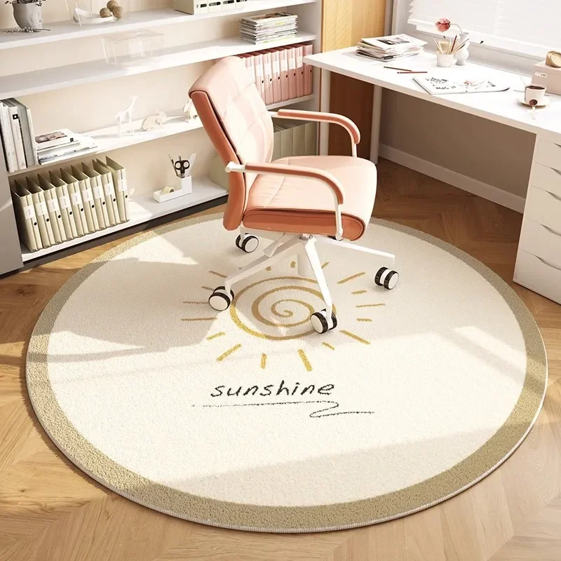 Circular Rug for Computer Chair – Kids' Reading Area, Bedroom & Study Room Swivel Chair Mat, Under-Table Floor Protector