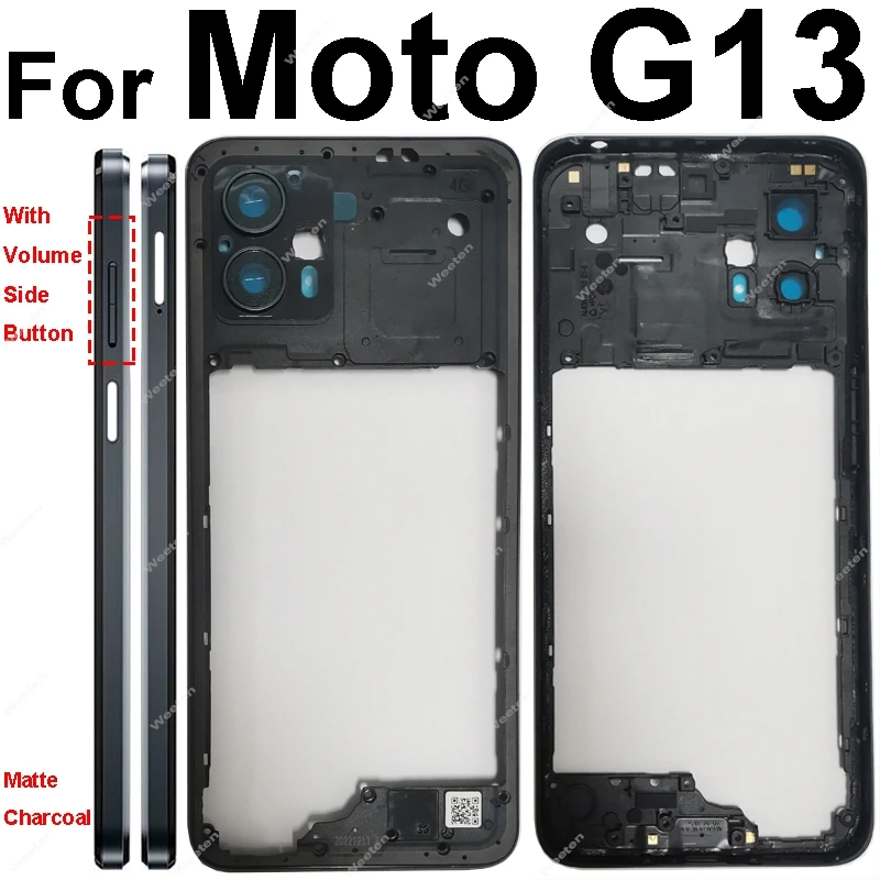 For Motorola MOTO G13 G23 Middle Frame Cover Middle Frame Bezel with Lens Frame Replacement Repair Parts