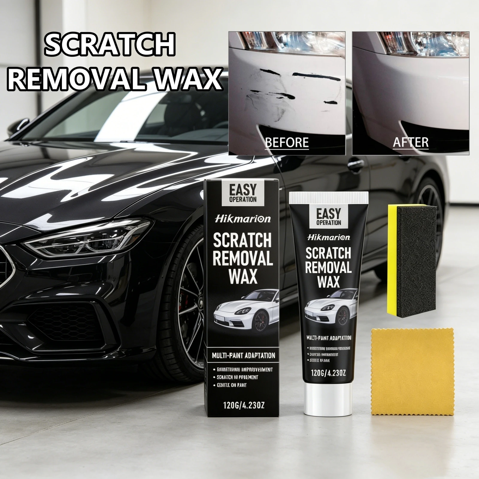 Car Paint Repair Wax Kit Quick Repair Minor Marks Restores Gloss Vehicle Easy Operation Auto Scratch Remover Polishing Cream Kit
